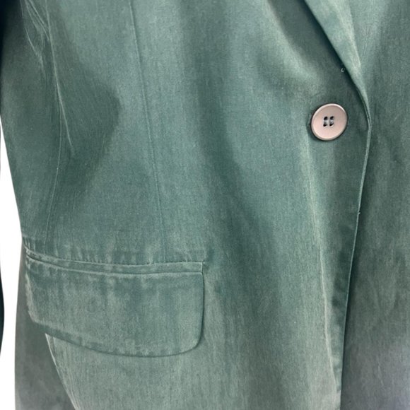 Whitby Green %100 Silk Blazer, Stylish, Vintage, Large - Picture 4 of 6